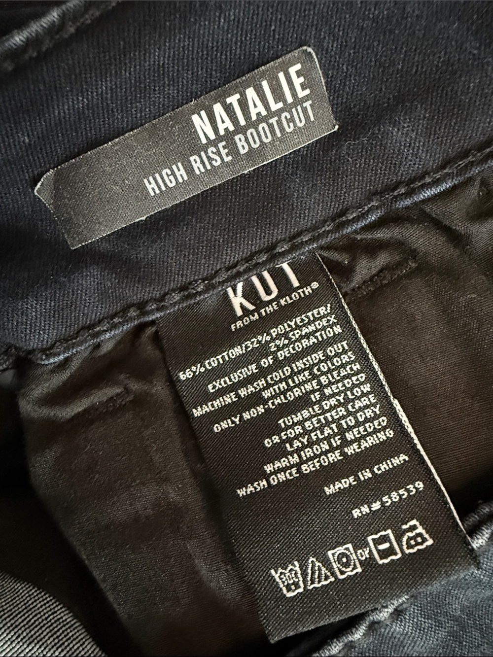 Kut from the Kloth Natalie Black High Rose Bootcut  Stretch Denim Jeans 14 - Picture 4 of 6